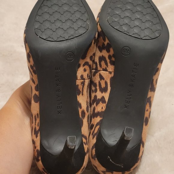 Kelly & Katie Leopard Print (3 in) Pointed Toe High Heels Size 6 - Picture 5 of 8
